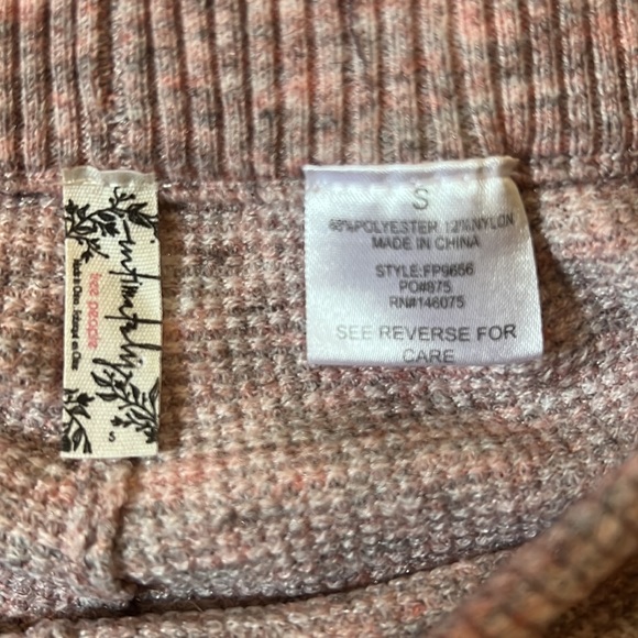 Free People Pink Thermal Set Size Small - Picture 5 of 7